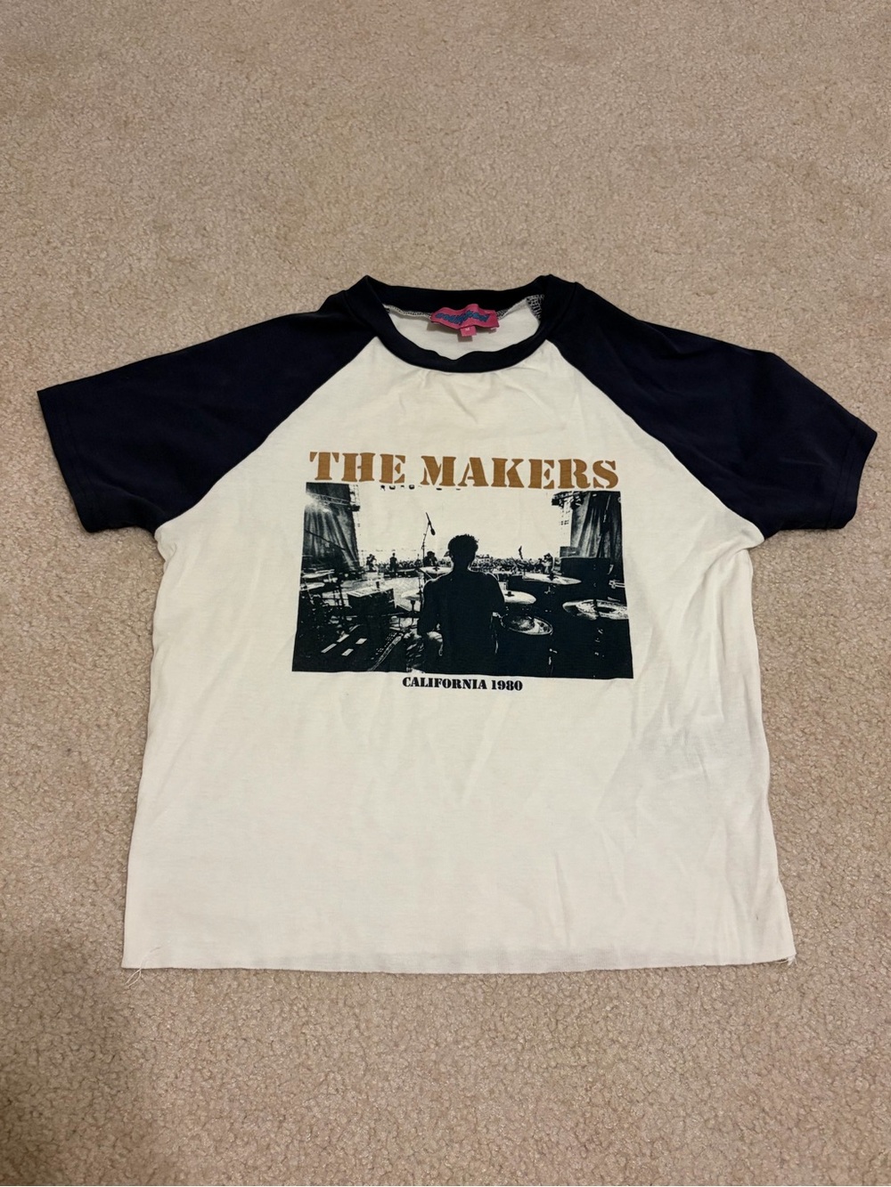 Edikted The Makers California 1980 Graphic Raglan Tee - Black & Cream
